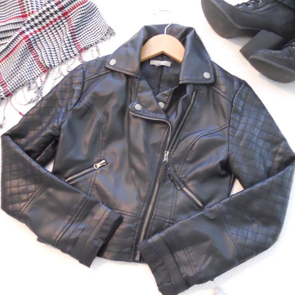Faux Crop Leather Jacket